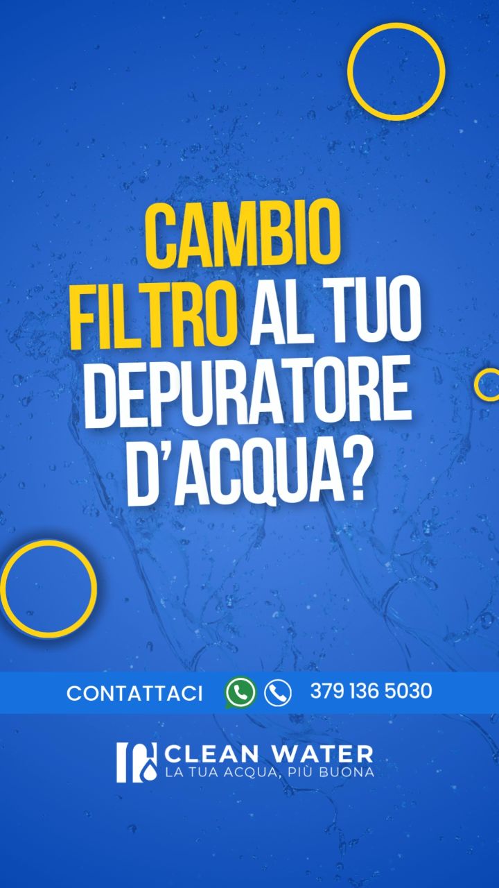 Cambio filtro per ogni marca di depuratore d'acqua! 💧💧💧

Il filtro è il cuore del tuo impianto: trattiene impurità, calcare e sostanze indesiderate.

➡️ Ricordati di sostituirlo regolarmente: un piccolo gesto che fa una grande differenza per la tua salute, il gusto e la sicurezza.

💧 Non aspettare che l'acqua cambi sapore... cambia il filtro e torna a bere qualità! 

✔️Visita www.acquapiubuona.it!
.
.
.
#cambiofiltri #acqua #depurazioneacqua #depuratoridacqua #water #filterwater